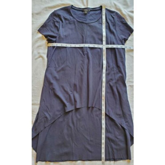 Womens COS Navy Blue Short Sleeve Jersey Tunic Shirt Dress Raw Hem Size S Small - Picture 5 of 6
